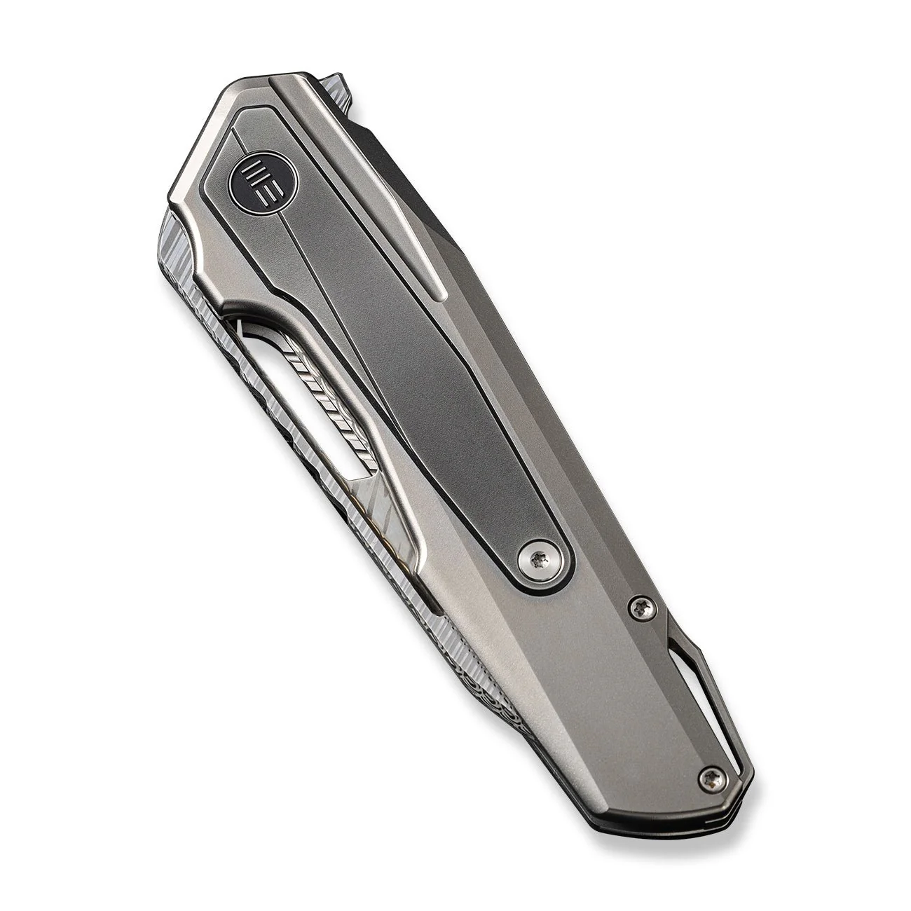 WEKNIFE Falcaria Flipper & Thumb Hole Knife Titanium Handle (3.64" Damasteel Blade) WE23012B-DS1 - Image 6