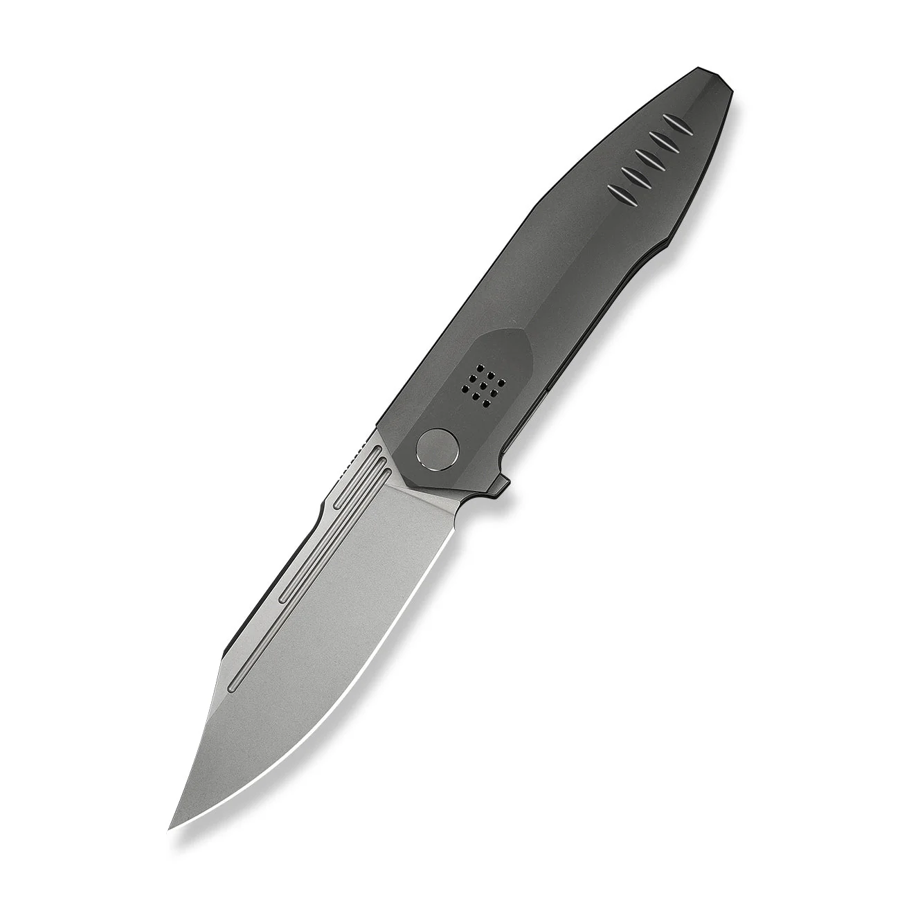 WEKNIFE Flight Line Flipper Knife Dark Gray Titanium Handle (3.81" Stonewashed Bohler M390 Blade) WE23089-1 - Image 3