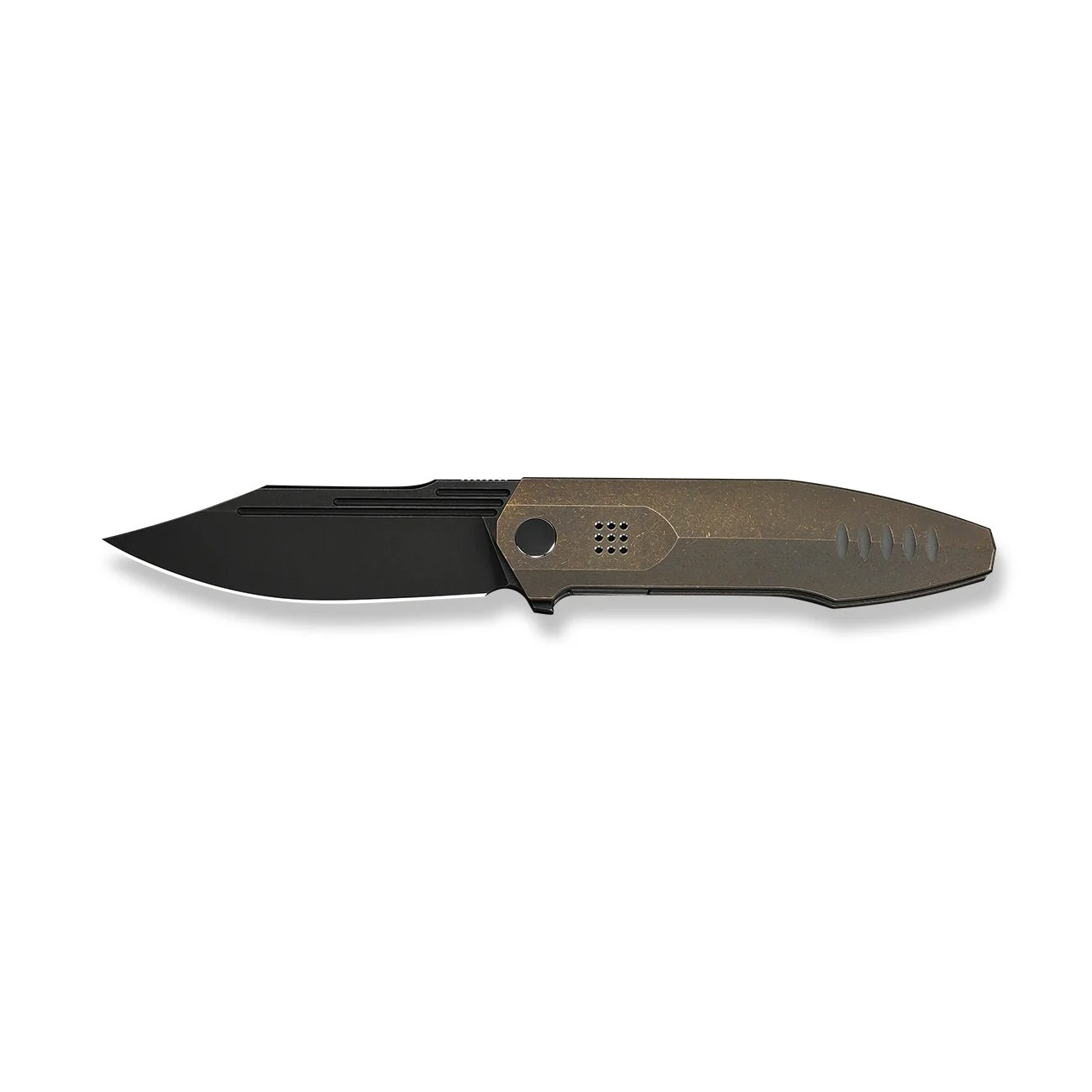 WEKNIFE Flight Line Flipper Knife Bronze Titanium Handle (3.81" Black Stonewashed Bohler M390 Blade) WE23089-2 - Image 4