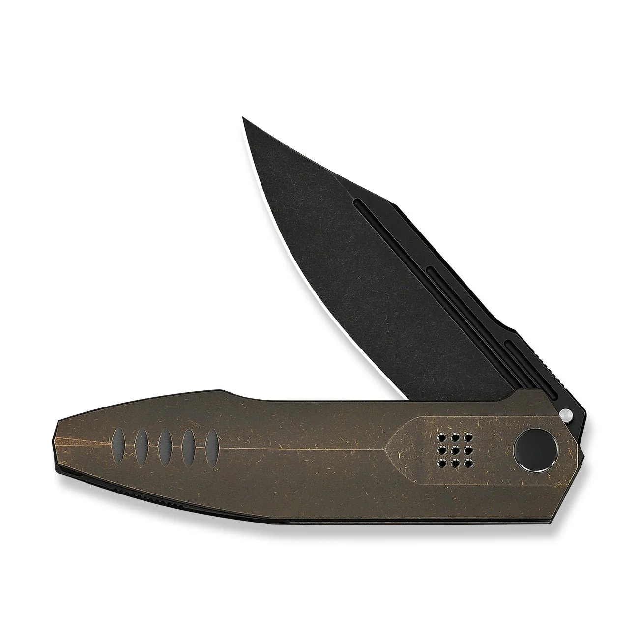 WEKNIFE Flight Line Flipper Knife Bronze Titanium Handle (3.81" Black Stonewashed Bohler M390 Blade) WE23089-2 - Image 5