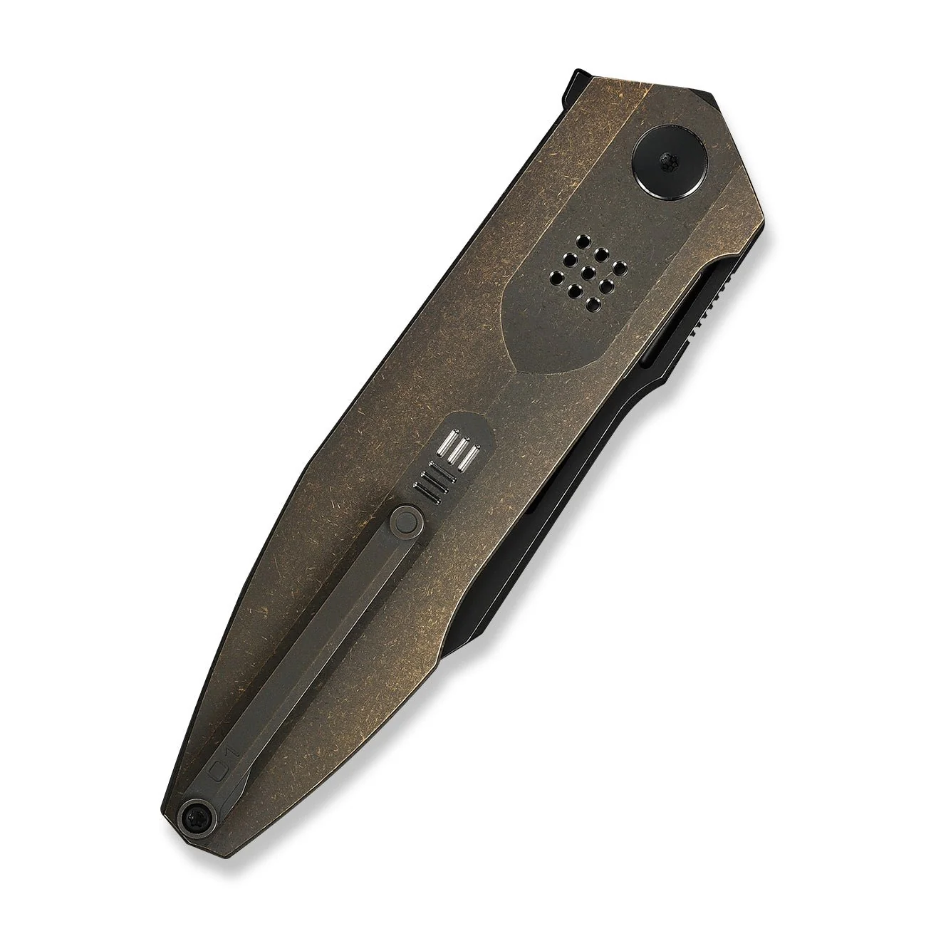 WEKNIFE Flight Line Flipper Knife Bronze Titanium Handle (3.81" Black Stonewashed Bohler M390 Blade) WE23089-2 - Image 7