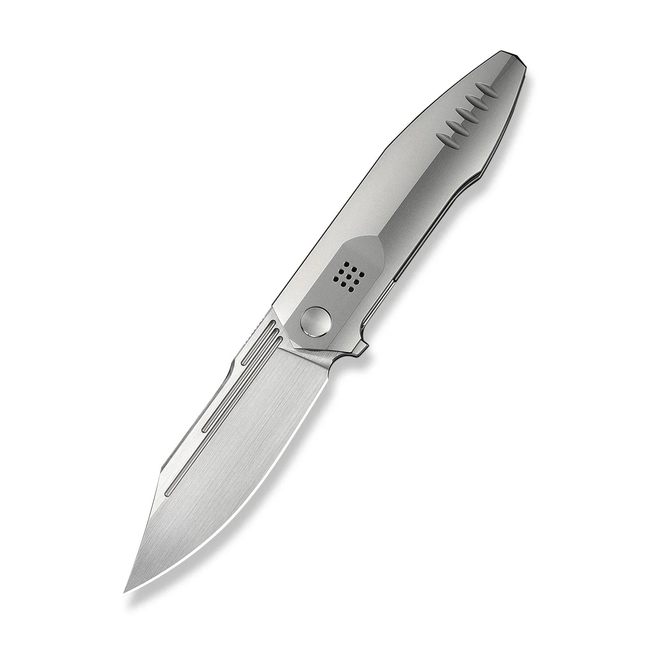 WEKNIFE Flight Line Flipper Knife Polished Bead Blasted Titanium Handle (3.81" Hand Rubbed Satin Bohler M390 Blade) WE23089-3 - Image 3