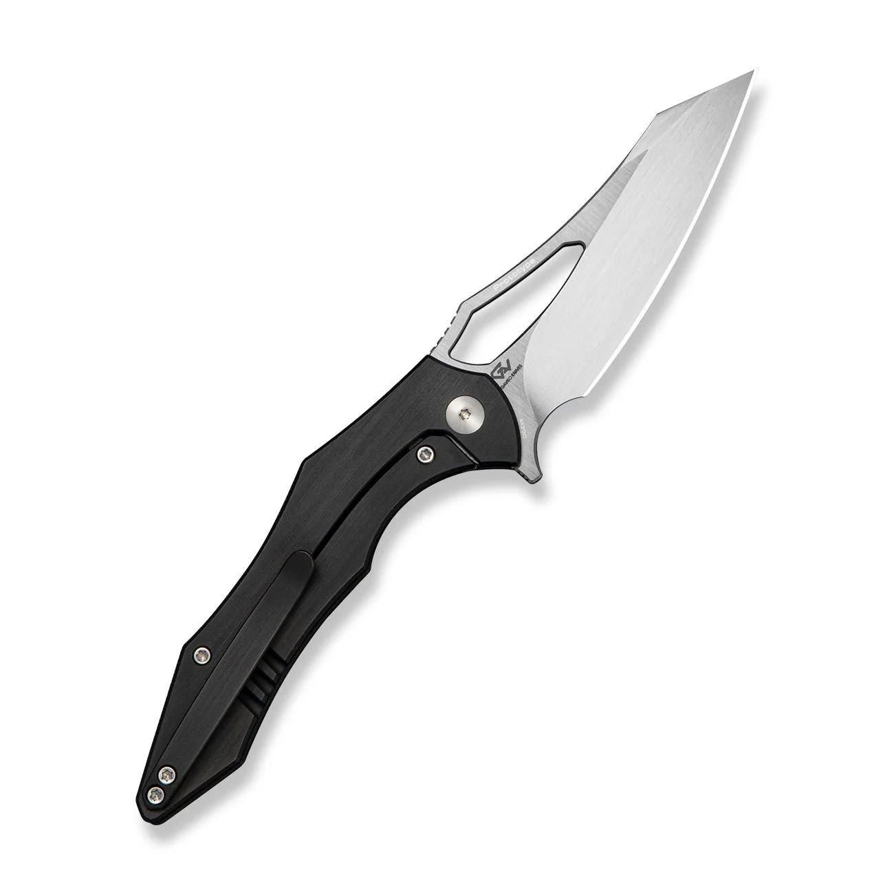 WEKNIFE Ghost Shark Flipper & Thumb Hole Knife Black Titanium Handle (3.40" Hand Rubbed Satin Bohler M390 Blade) WE25085 Sample2 - Image 2