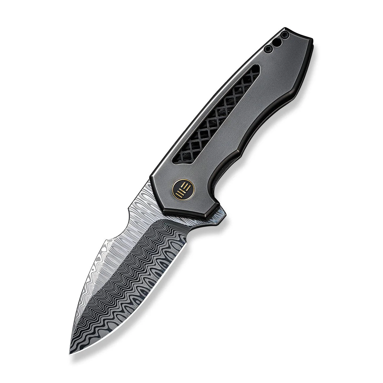 WEKNIFE Harpen Flipper Knife Titanium Handle (2.98" Damasteel Blade) WE23019-DS1 - Image 3