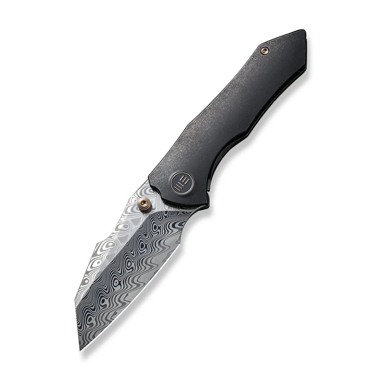 WEKNIFE High-Fin Thumb Stud Knife Titanium Handle (2.98" Damasteel Blade) WE22005-DS1 - Image 3