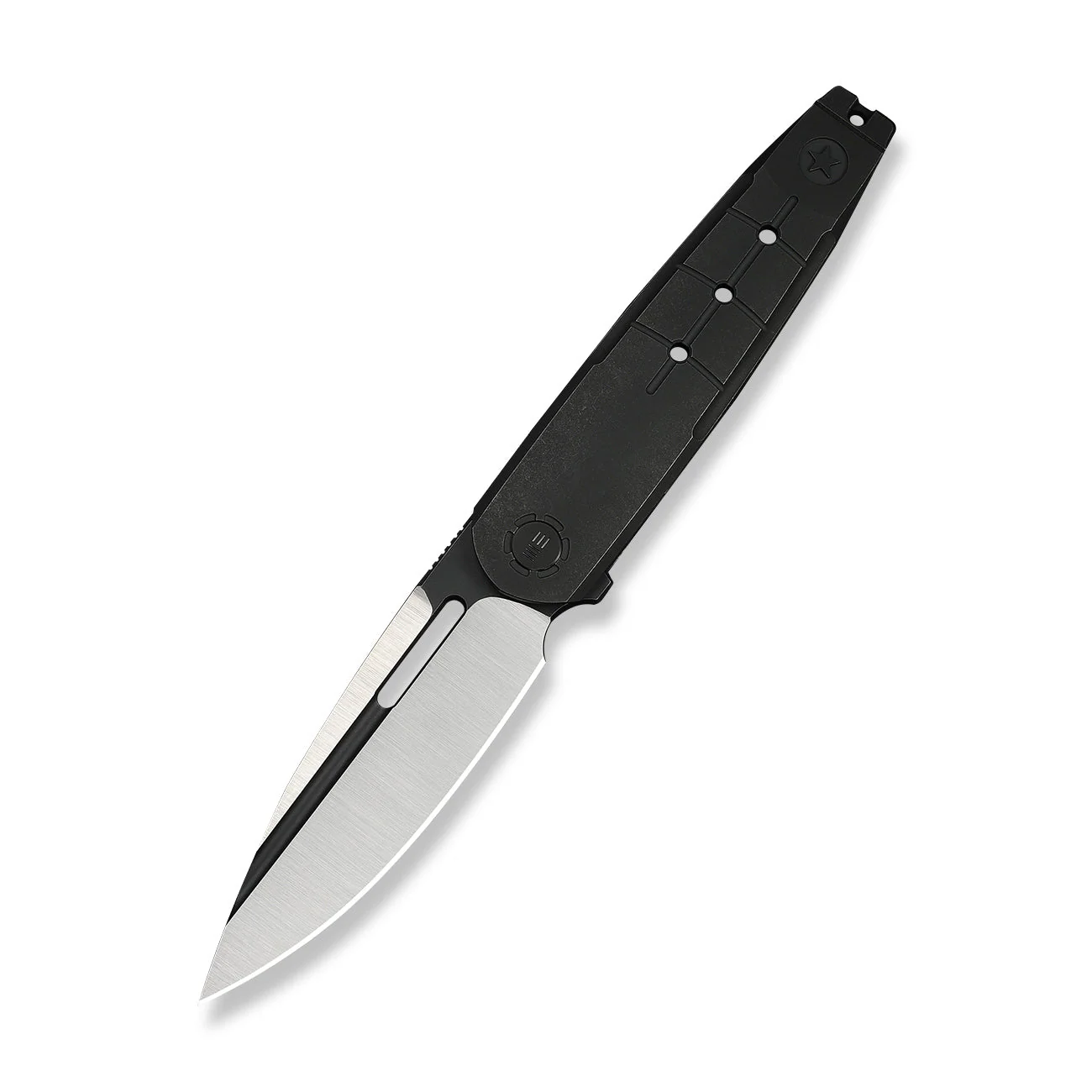 WEKNIFE Hull Flipper Knife Black Titanium Handle & Endcap (3.89" Hand Polished Satin Bohler M390 Blade, Black Stonewashed Flat) WE24046-1 - Image 3