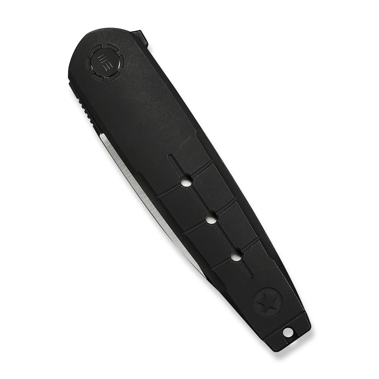 WEKNIFE Hull Flipper Knife Black Titanium Handle & Endcap (3.89" Hand Polished Satin Bohler M390 Blade, Black Stonewashed Flat) WE24046-1 - Image 6