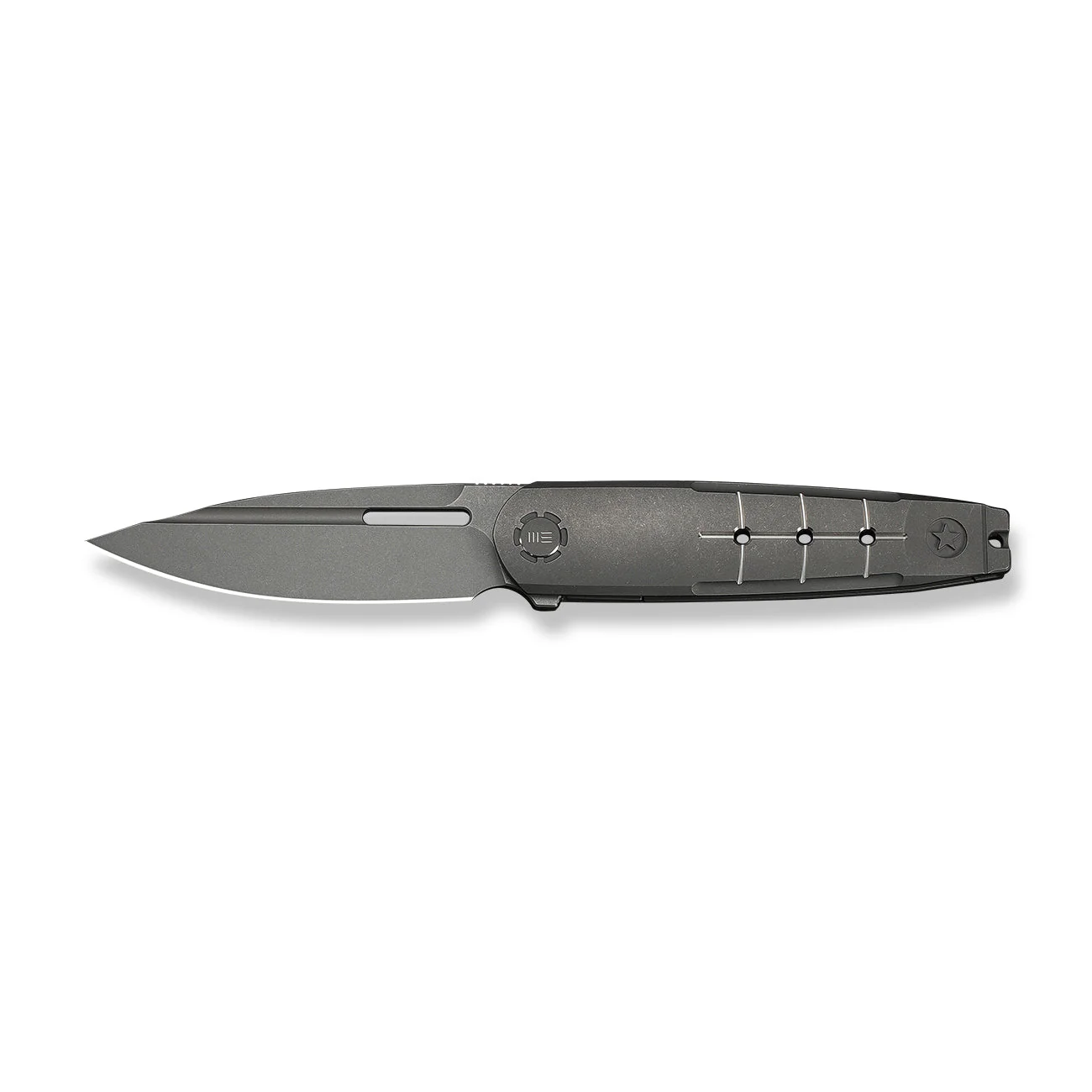 WEKNIFE Hull Flipper Knife Gray Titanium Handle & Endcap (3.89" Gray Stonewashed Bohler M390 Blade) WE24046-2 - Image 4
