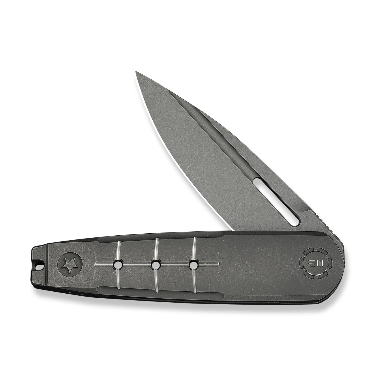 WEKNIFE Hull Flipper Knife Gray Titanium Handle & Endcap (3.89" Gray Stonewashed Bohler M390 Blade) WE24046-2 - Image 5