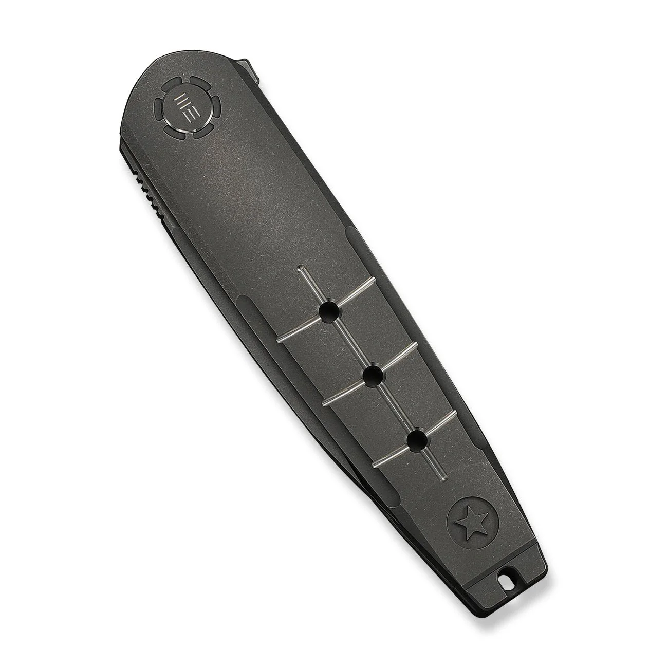 WEKNIFE Hull Flipper Knife Gray Titanium Handle & Endcap (3.89" Gray Stonewashed Bohler M390 Blade) WE24046-2 - Image 6