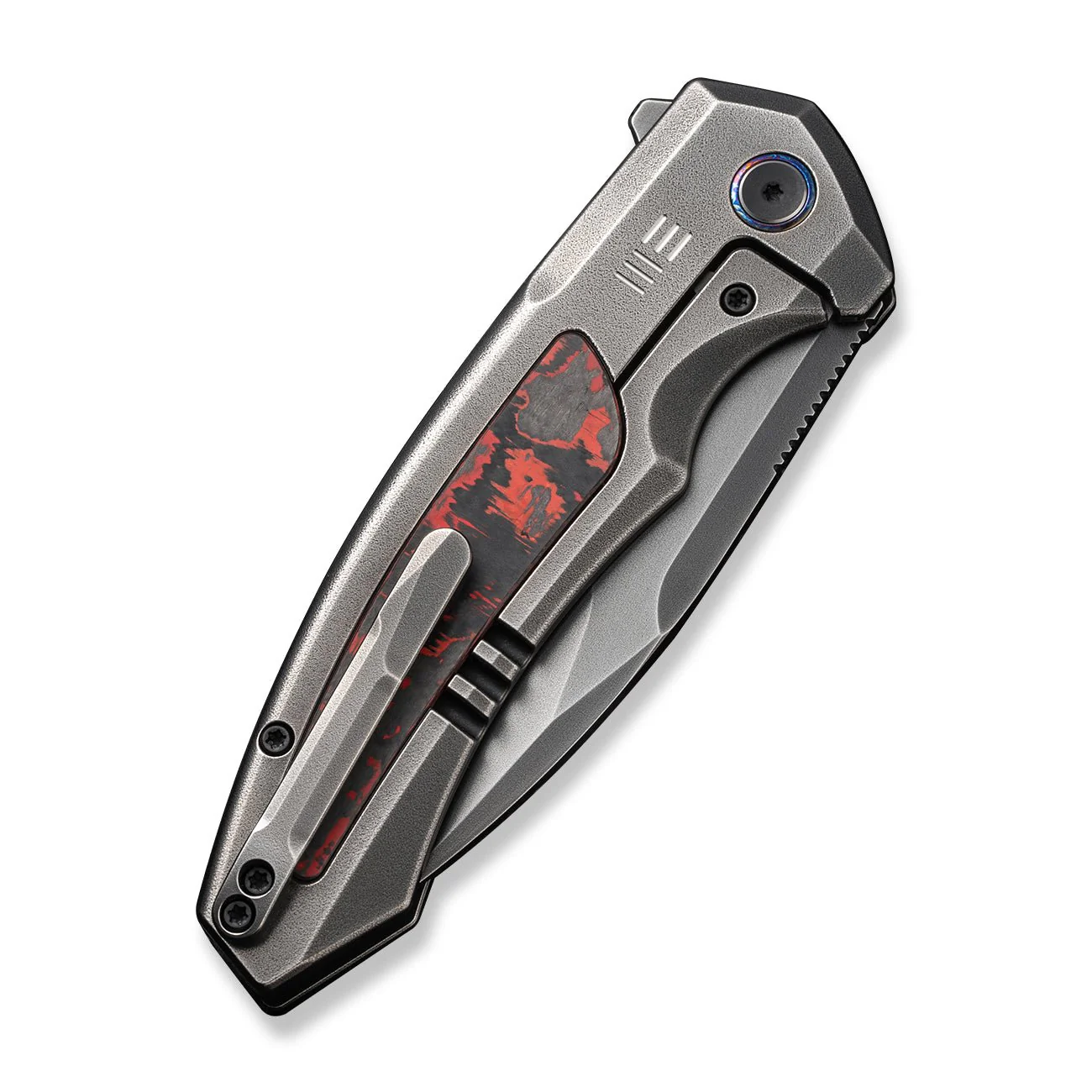 WEKNIFE Hyperactive Flipper Knife Titanium & FatCarbon Fiber Handle (3.8" Vanax Blade) WE23030-2 - Image 7