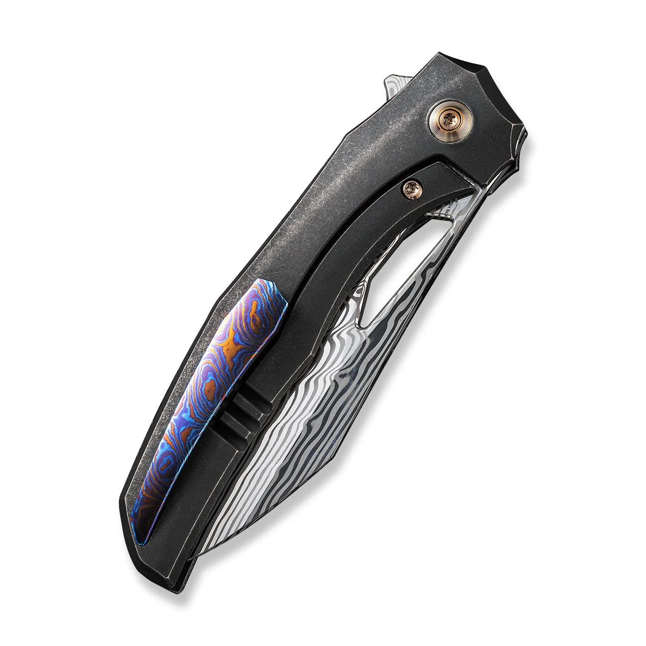 WEKNIFE Ignio Mystery Box Black Titanium Handle (3.3" Hakkapella Damasteel Blade) WE22042B-DS1 MB, With One Free Mystery WE Or CIVIVI Model - Image 7