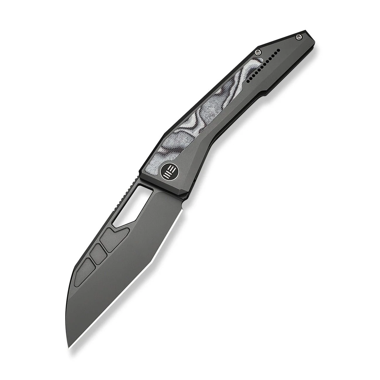 WEKNIFE Inceptus Front Flipper & Thumb Hole Knife Dark Gray Titanium Handle With White & Black G10 Inlay (3.57" Gray Stonewashed Bohler M390 Blade) WE25017-1 - Image 3