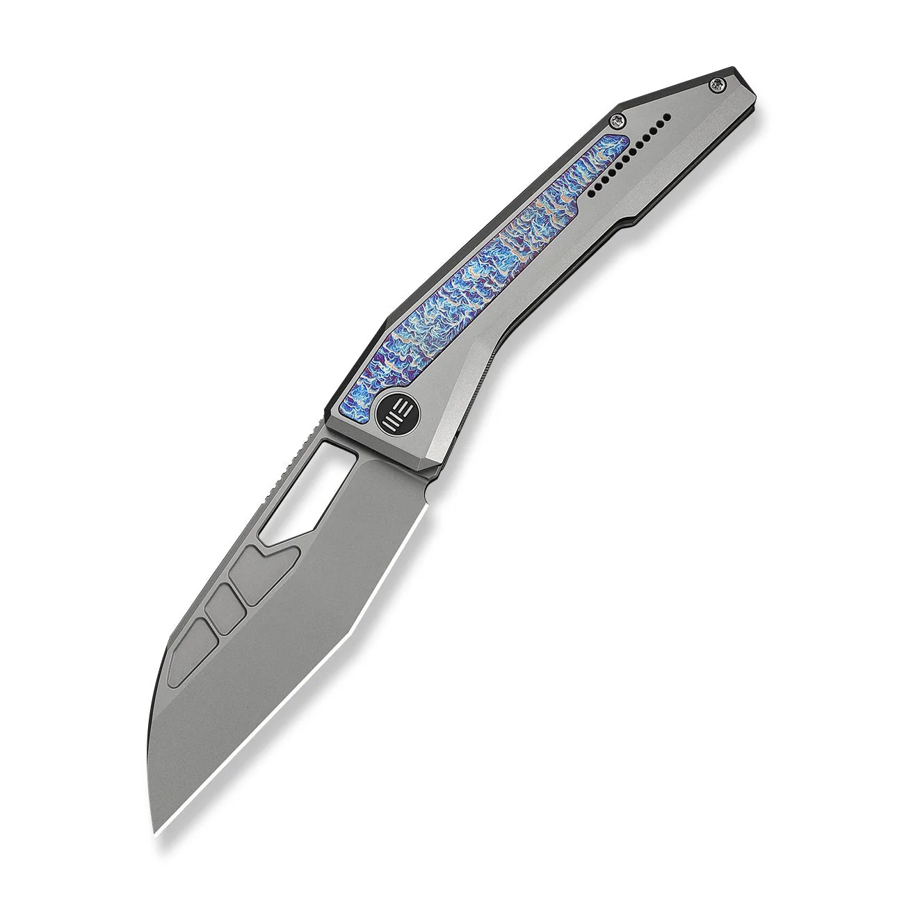 WEKNIFE Inceptus Front Flipper & Thumb Hole Knife Gray Titanium Handle With Flamed Titanium Inlay (3.57" Stonewashed Bohler M390 Blade) WE25017-2 - Image 3