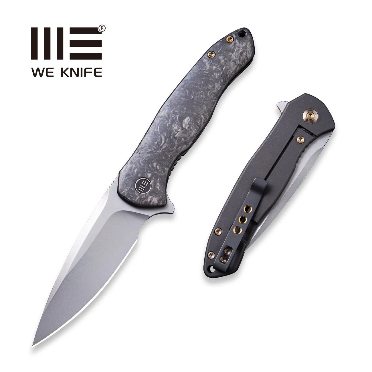 WEKNIFE Kitefin Flipper Knife Titanium & Carbon Fiber Handle (3.24" CPM S35VN Blade) 2001A