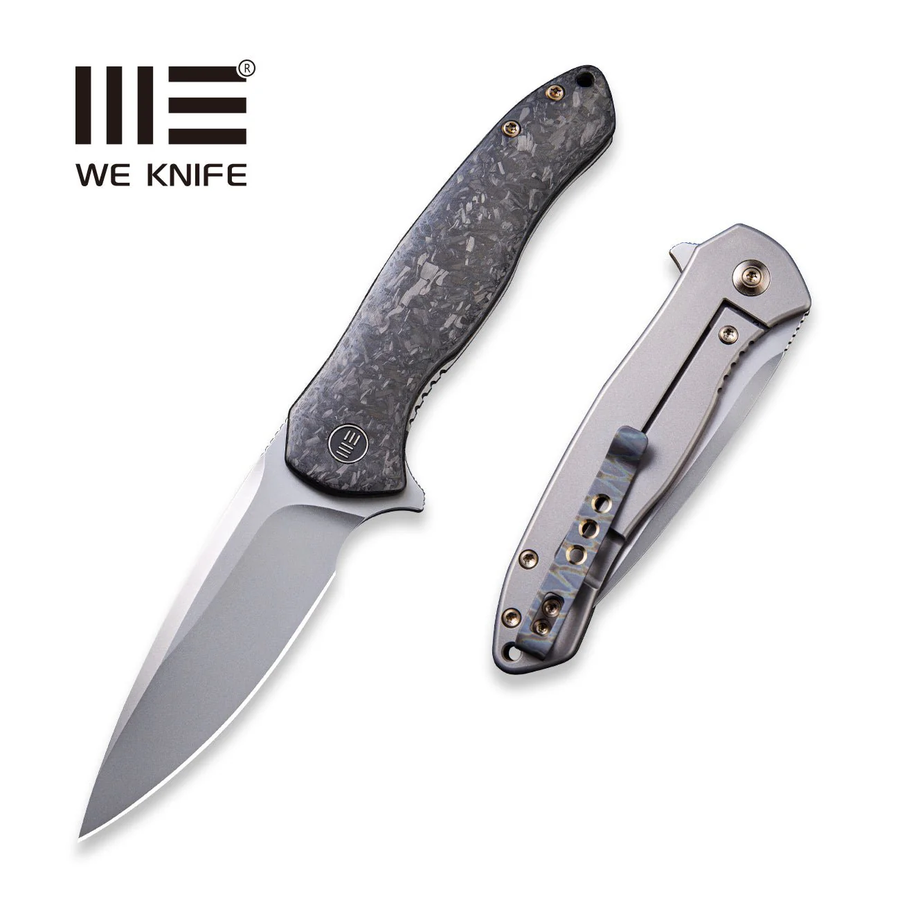 WEKNIFE Kitefin Flipper Knife Titanium & Carbon Fiber Handle (3.24" CPM S35VN Blade) 2001B