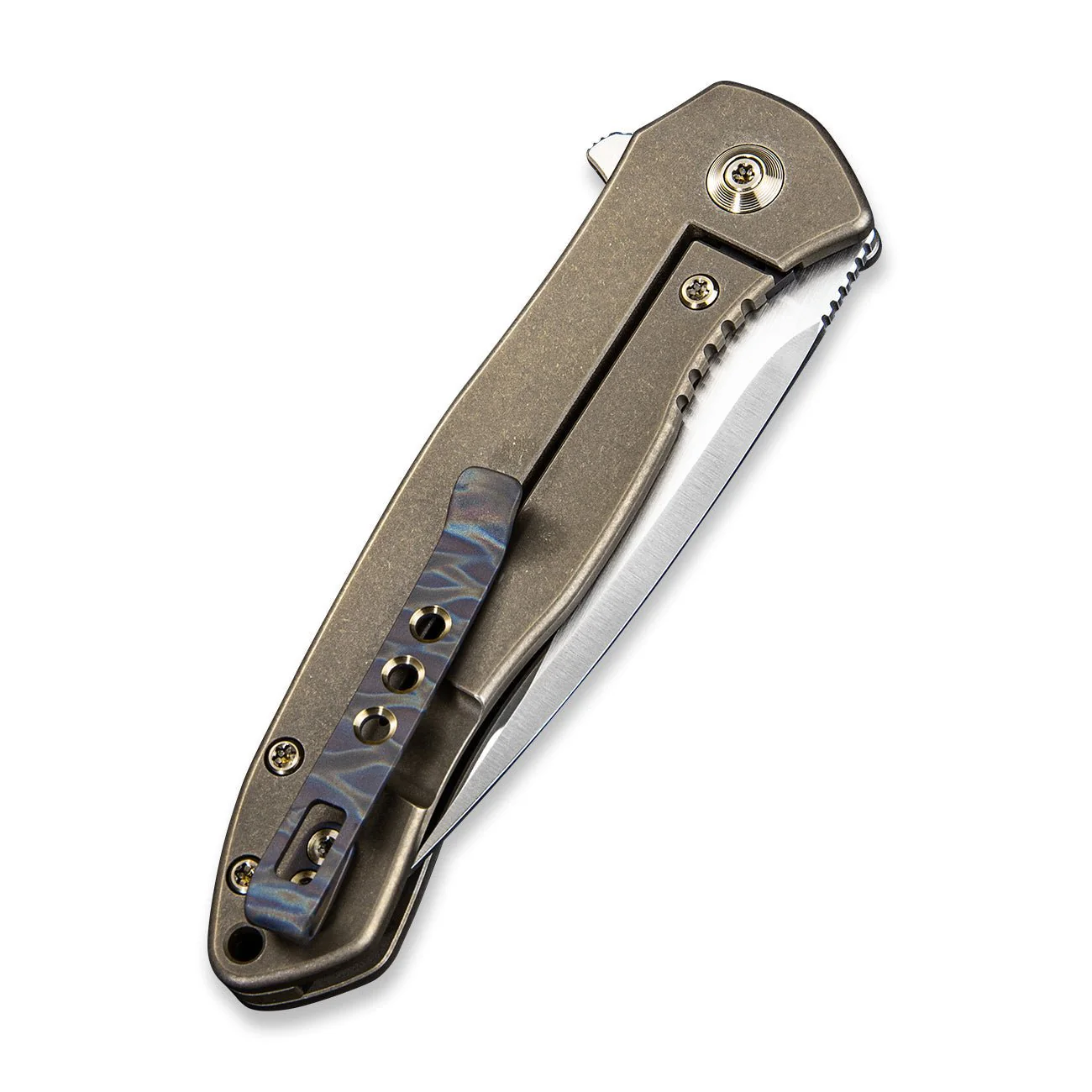 WEKNIFE Kitefin Flipper Knife Titanium Handle (3.24" CPM S35VN Blade) 2001C - Image 6