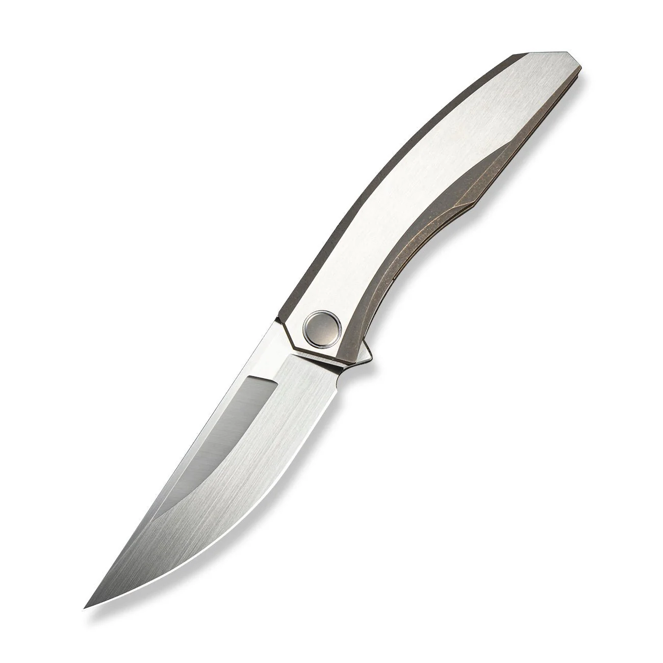 WEKNIFE Kryon Flipper Knife Bronze / Satin Titanium Handle (3.92" Hand Rubbed Satin Bohler M390 Blade) WE25019 Sample2 - Image 3