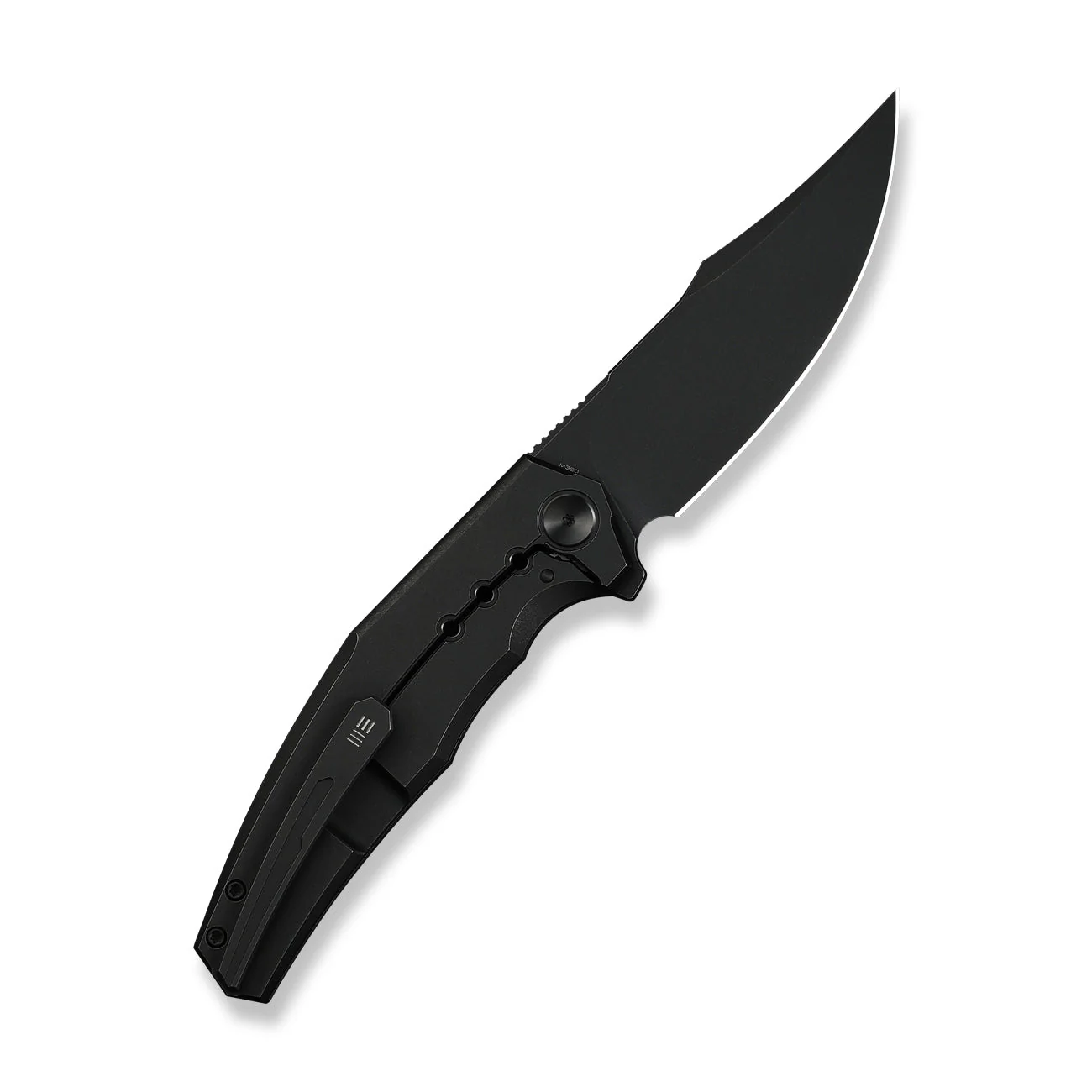WEKNIFE Kyklos Flipper Knife Black Titanium Handle (3.79" Black Stonewashed Bohler M390 Blade) WE23086-1 - Image 2