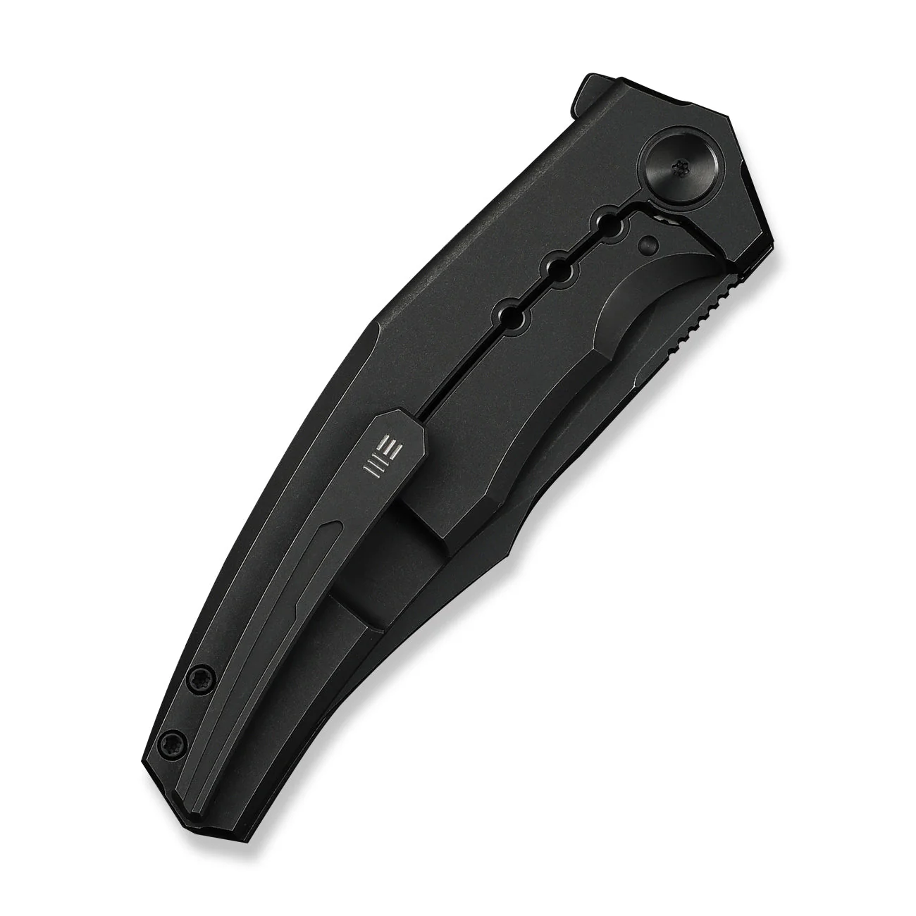 WEKNIFE Kyklos Flipper Knife Black Titanium Handle (3.79" Black Stonewashed Bohler M390 Blade) WE23086-1 - Image 7