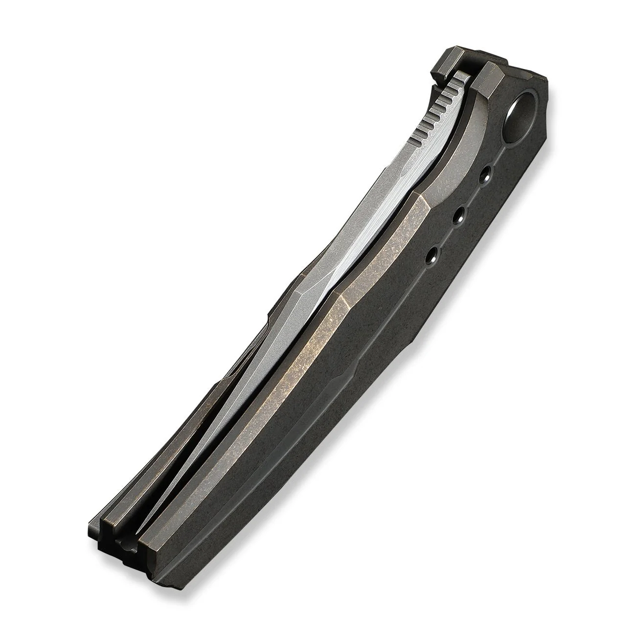 WEKNIFE Kyklos Flipper Knife Bronze Titanium Handle (3.79" Gray Stonewashed Bohler M390 Blade, Satin Flat) WE23086-2 - Image 8