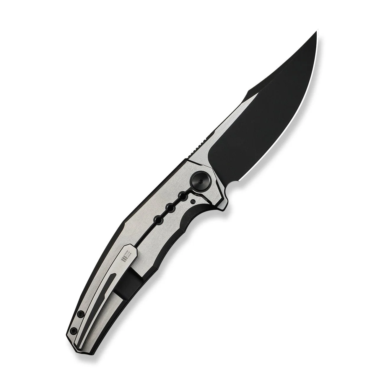 WEKNIFE Kyklos Flipper Knife Satin / Black Titanium Handle (3.79" Black Stonewashed Bohler M390 Blade, Satin Flat) WE23086-3 - Image 2