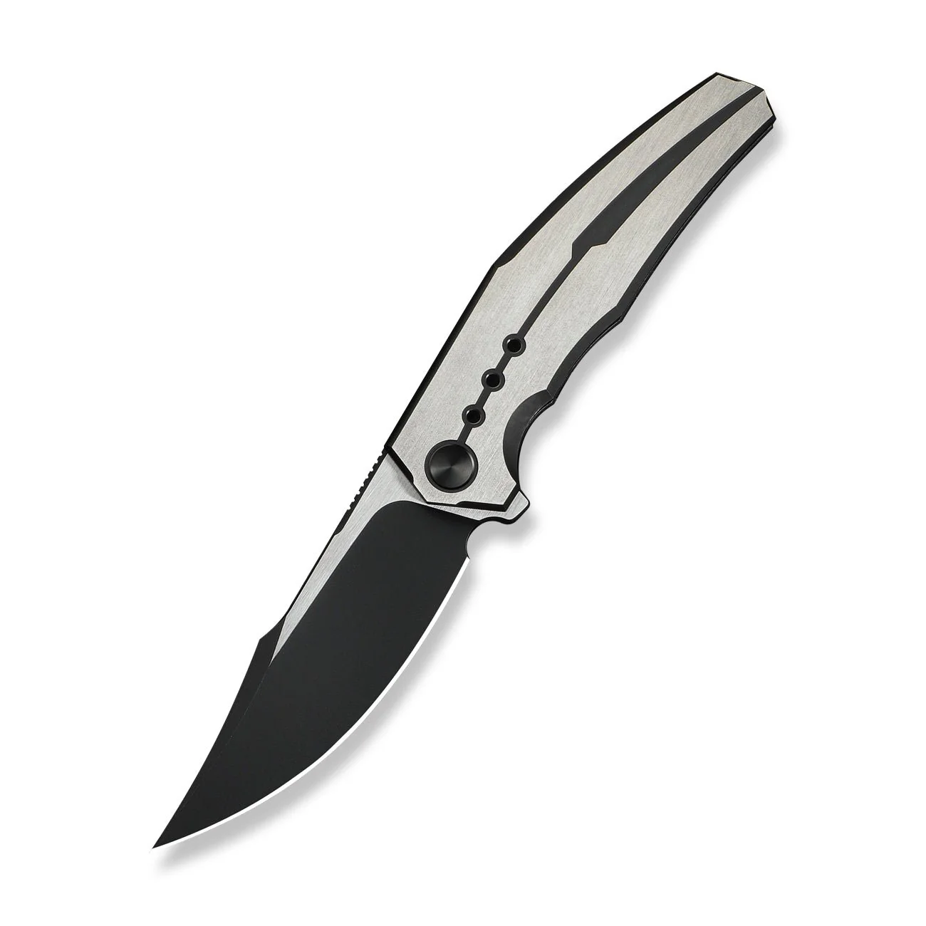 WEKNIFE Kyklos Flipper Knife Satin / Black Titanium Handle (3.79" Black Stonewashed Bohler M390 Blade, Satin Flat) WE23086-3 - Image 3
