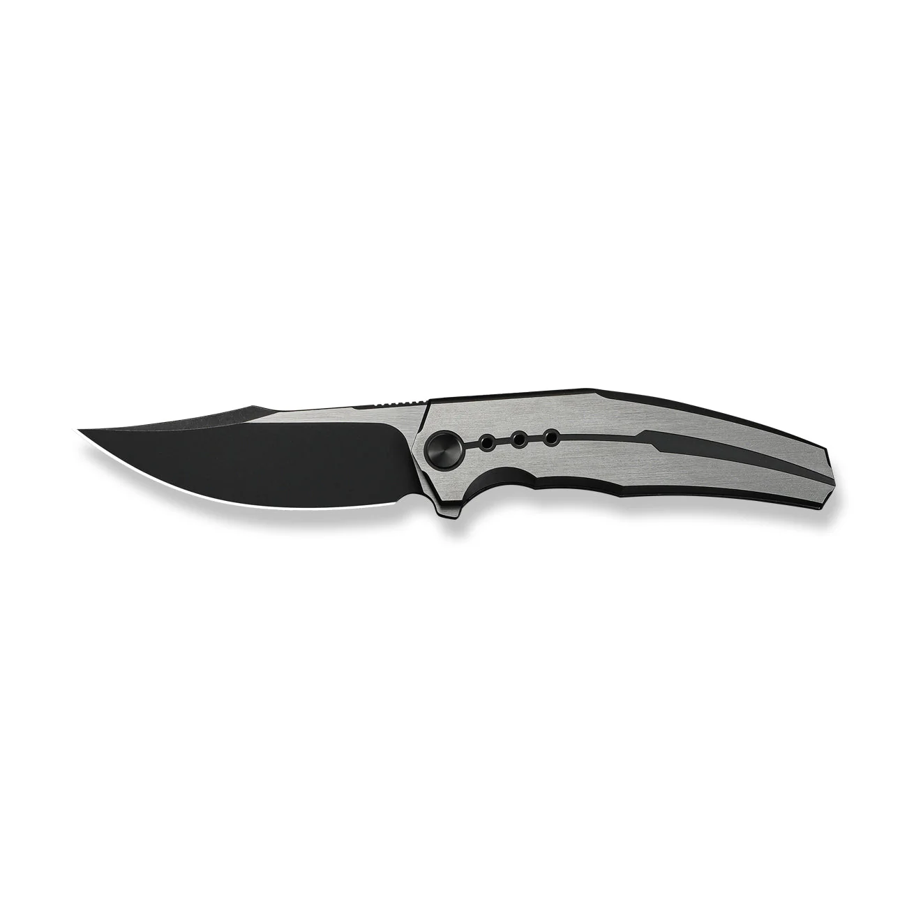 WEKNIFE Kyklos Flipper Knife Satin / Black Titanium Handle (3.79" Black Stonewashed Bohler M390 Blade, Satin Flat) WE23086-3 - Image 4