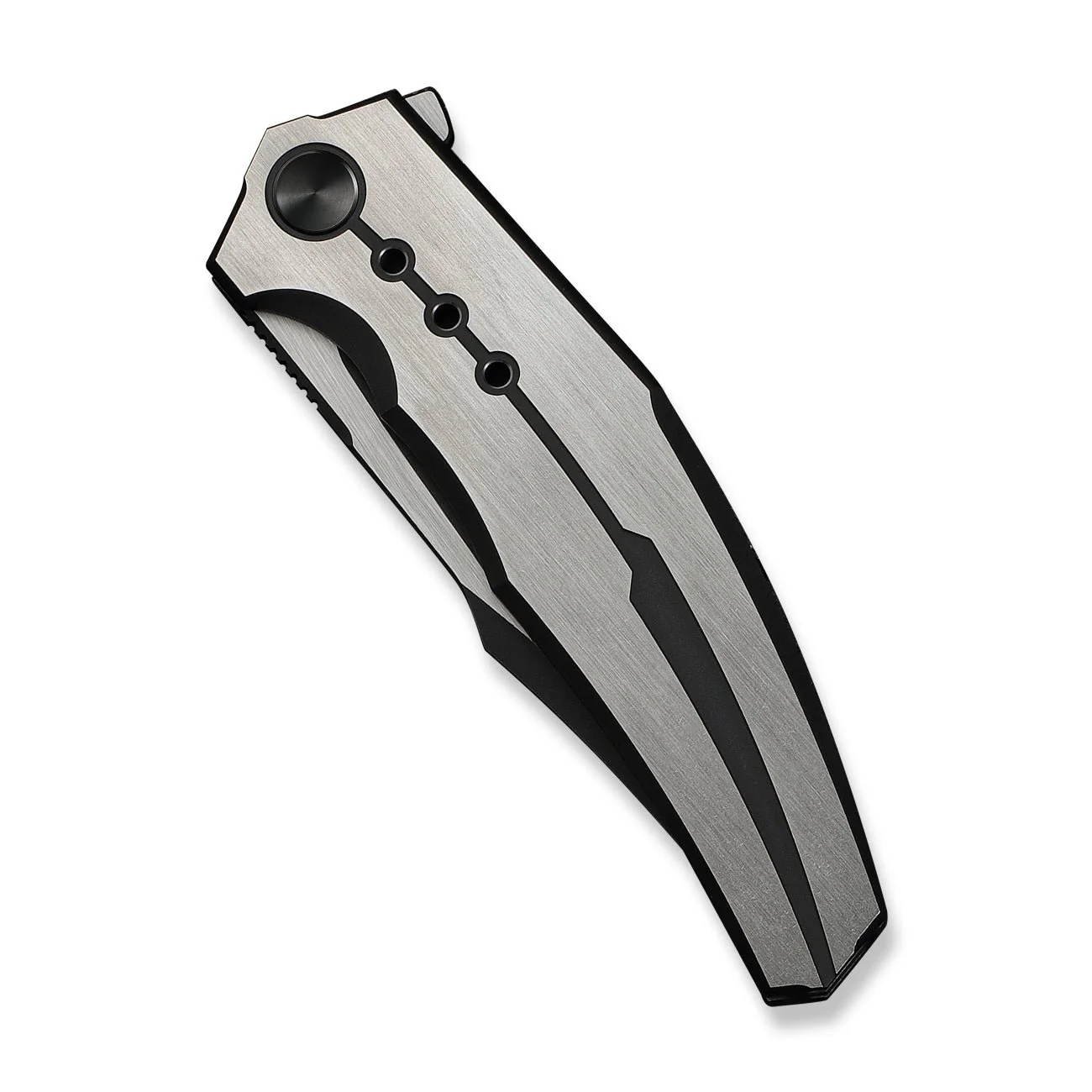 WEKNIFE Kyklos Flipper Knife Satin / Black Titanium Handle (3.79" Black Stonewashed Bohler M390 Blade, Satin Flat) WE23086-3 - Image 6