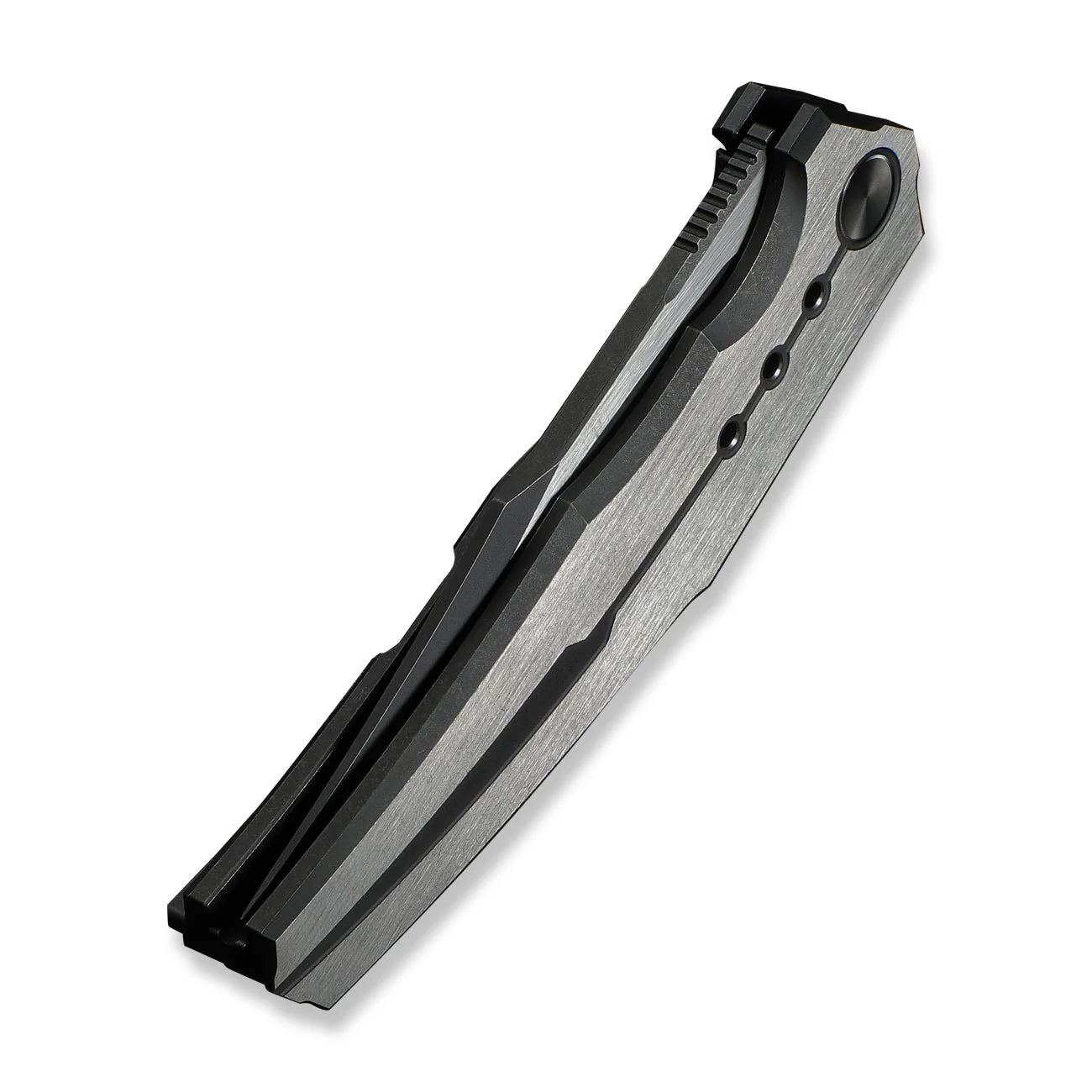 WEKNIFE Kyklos Flipper Knife Satin / Black Titanium Handle (3.79" Black Stonewashed Bohler M390 Blade, Satin Flat) WE23086-3 - Image 8