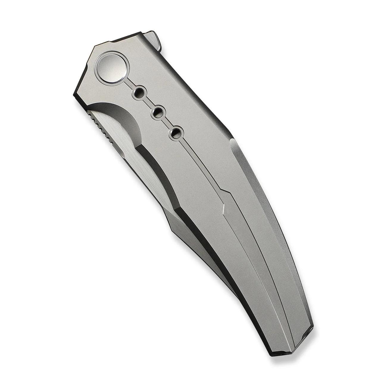 WEKNIFE Kyklos Flipper Knife Gray Titanium Handle (3.79" Hand Rubbed Satin Bohler M390 Blade) WE23086-4 - Image 6