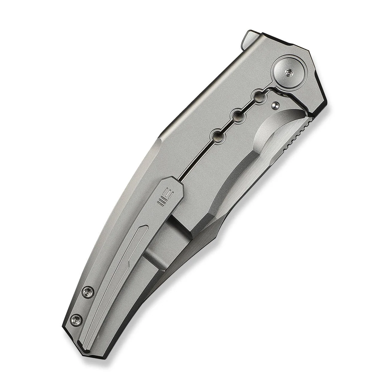 WEKNIFE Kyklos Flipper Knife Gray Titanium Handle (3.79" Hand Rubbed Satin Bohler M390 Blade) WE23086-4 - Image 7