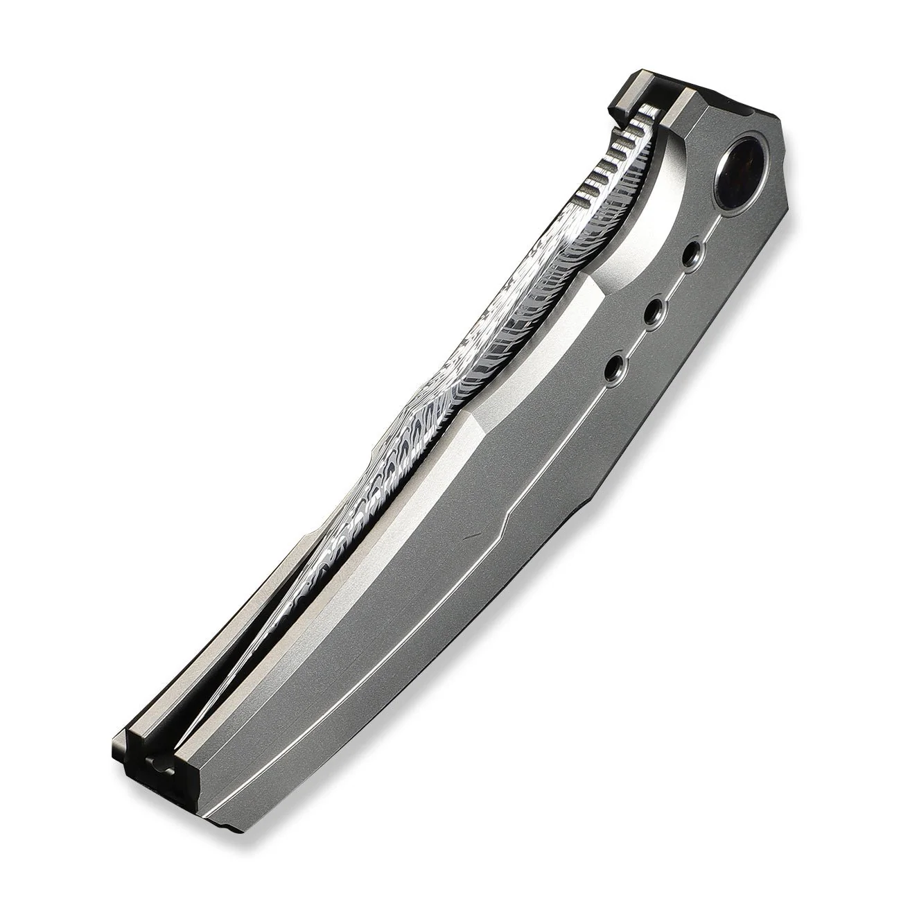WEKNIFE Kyklos Flipper Knife Gray Titanium Handle (3.79" Fafnir Damasteel Blade) WE23086-DS1 - Image 8