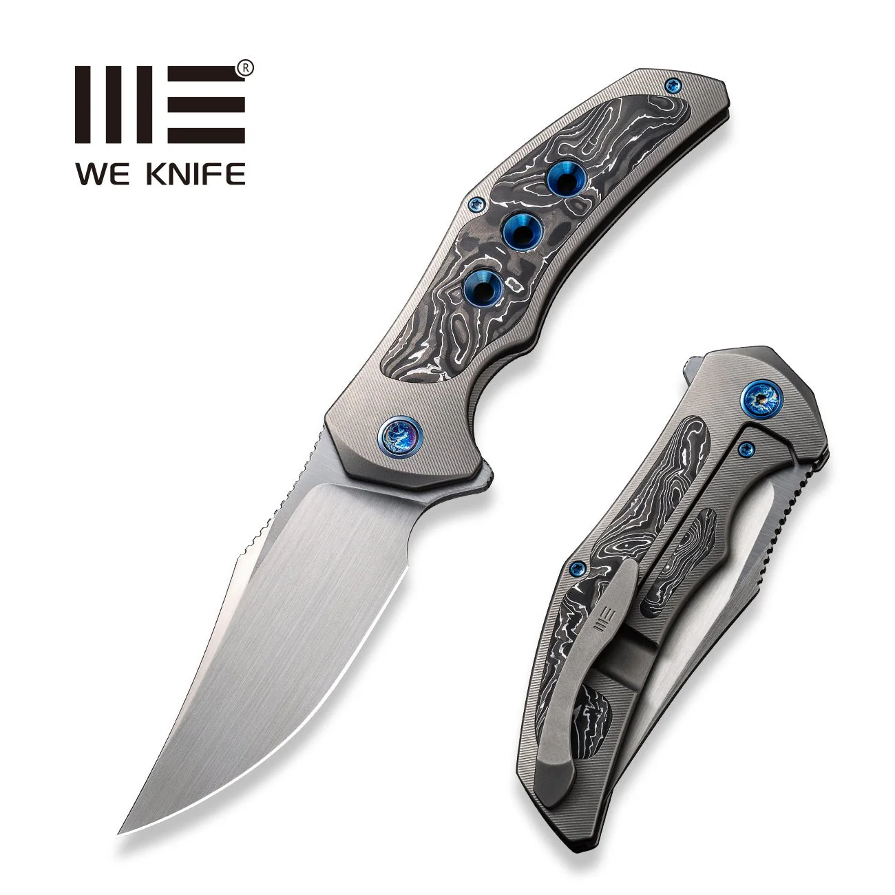 WEKNIFE Magnetron Flipper Knife Titanium & Carbon Fiber Handle (3.76" CPM 20CV Blade) WE18058-1