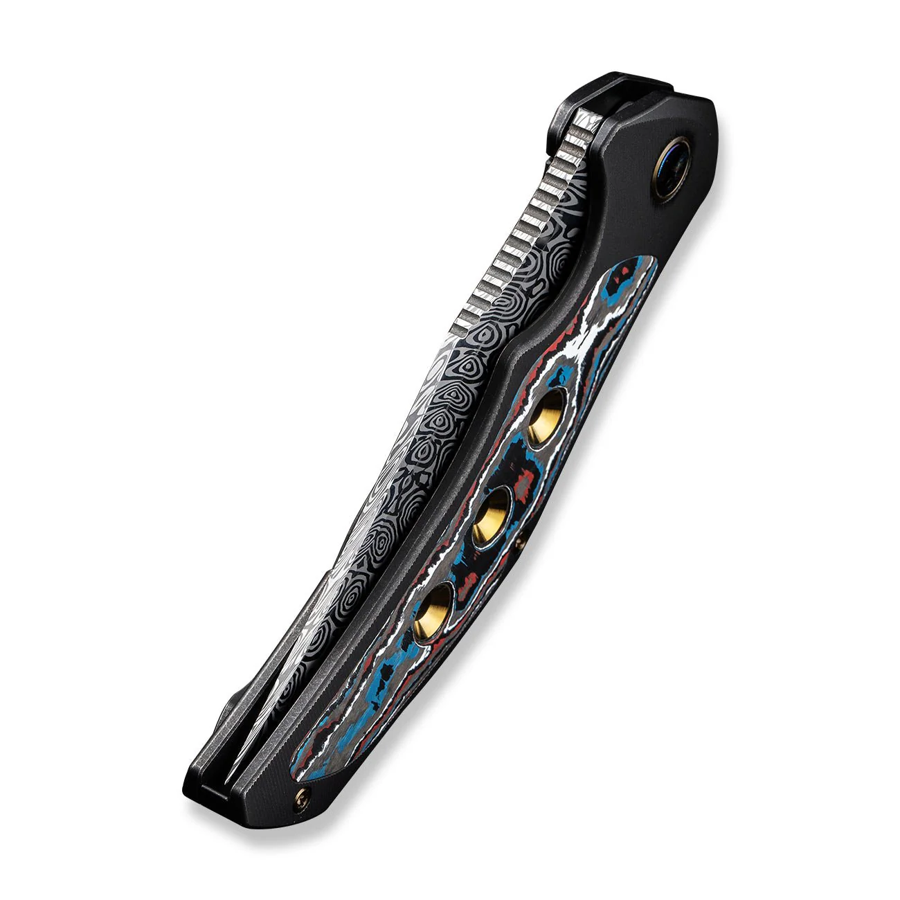 WEKNIFE Magnetron Flipper Knife Titanium & FatCarbon Fiber Handle (3.76" Damasteel Blade) WE18058-DS1 - Image 8