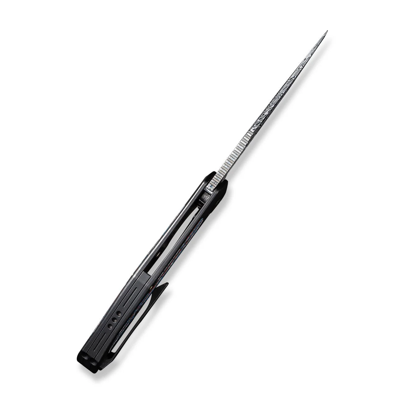 WEKNIFE Magnetron Flipper Knife Titanium & FatCarbon Fiber Handle (3.76" Damasteel Blade) WE18058-DS1 - Image 9
