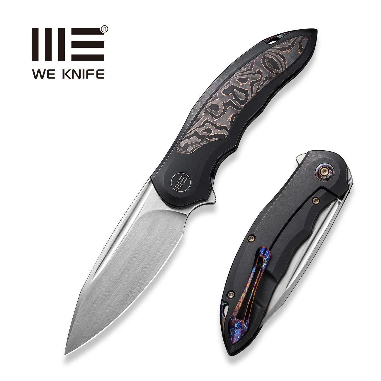 WEKNIFE Makani Flipper Knife Titanium & Carbon Fiber Handle (3.61" CPM 20CV Blade) WE21048B-1
