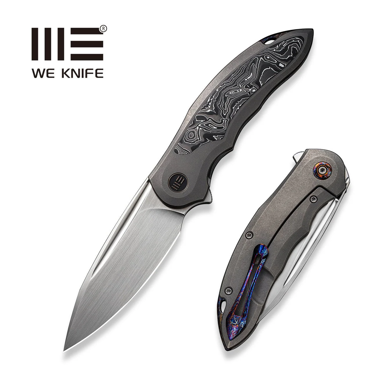 WEKNIFE Makani Flipper Knife Titanium & Carbon Fiber Handle (3.61" CPM 20CV Blade) WE21048B-2