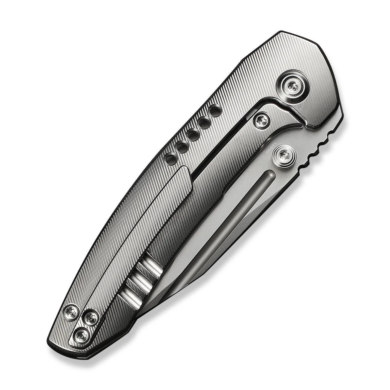WEKNIFE Micro Trogon Thumb Stud Knife Satin Polished Titanium Handle (2.68" Polished Bead Blasted Bohler M390 Blade) WE24043-2 - Image 7