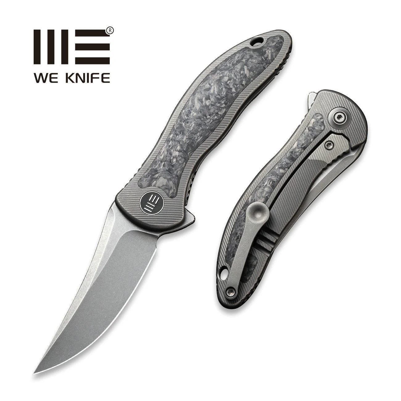 WEKNIFE Mini Synergy Flipper Knife Titanium & Carbon Fiber Handle (2.93" CPM 20CV Blade) 2011CF-A