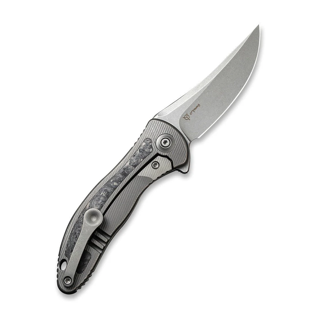 WEKNIFE Mini Synergy Flipper Knife Titanium & Carbon Fiber Handle (2.93" CPM 20CV Blade) 2011CF-A - Image 2