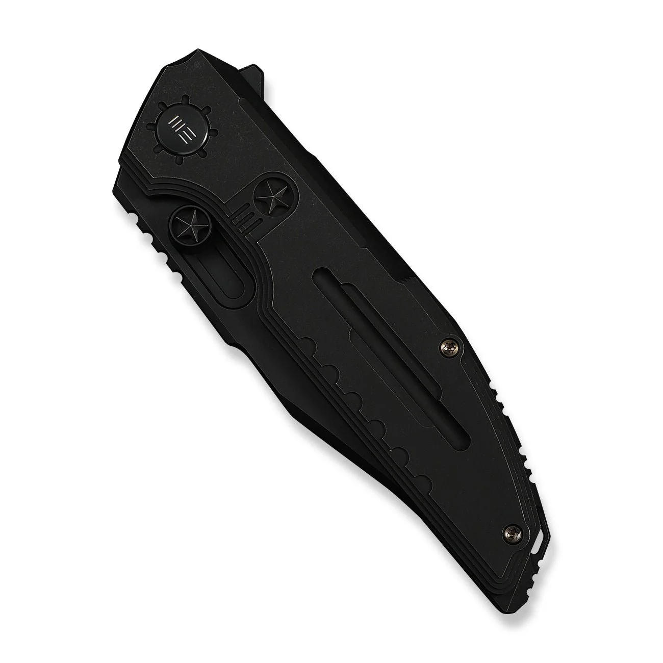 WEKNIFE Muster Flipper & Thumb Stud Knife Black Titanium Handle (3.83" Black Stonewashed Bohler M390 Blade) WE23058-1 - Image 5