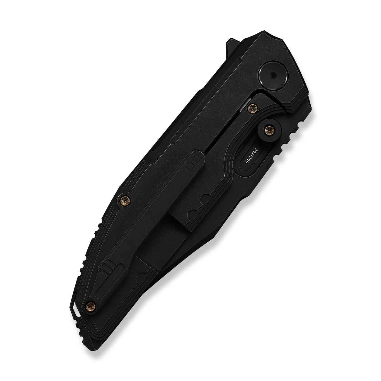 WEKNIFE Muster Flipper & Thumb Stud Knife Black Titanium Handle (3.83" Black Stonewashed Bohler M390 Blade) WE23058-1 - Image 6
