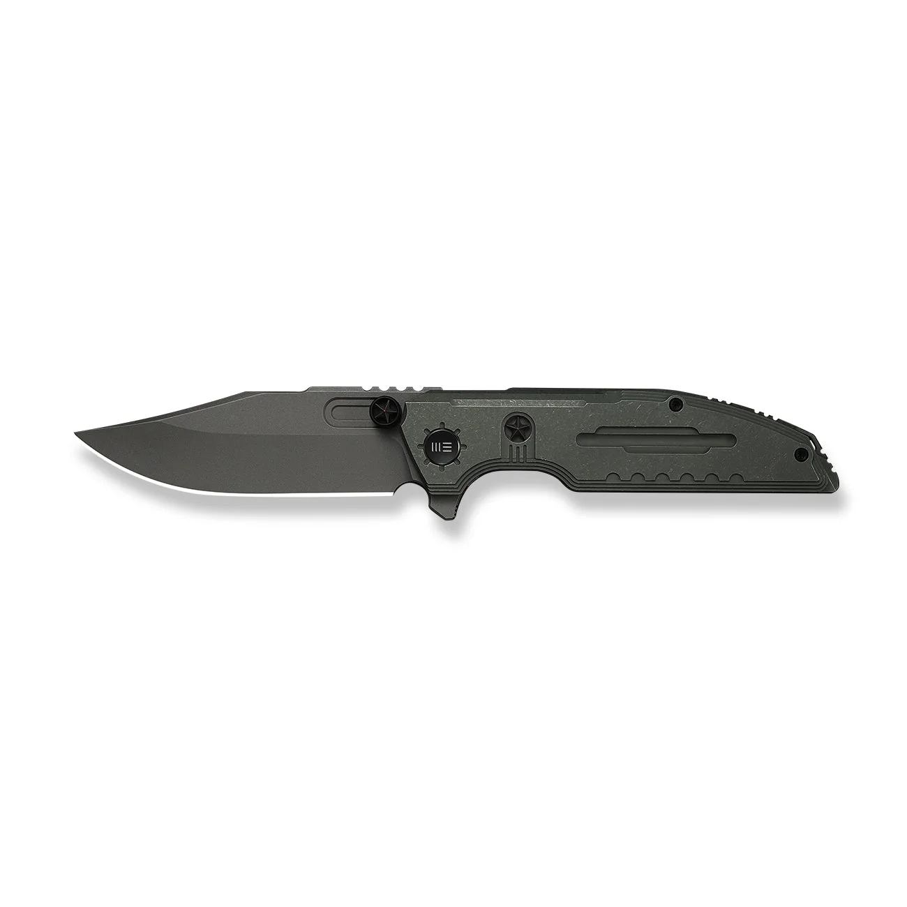 WEKNIFE Muster Flipper & Thumb Stud Knife Desert Terrain Titanium Handle (3.83" Black Stonewashed Bohler M390 Blade, Satin Flat) WE23058-3 - Image 4
