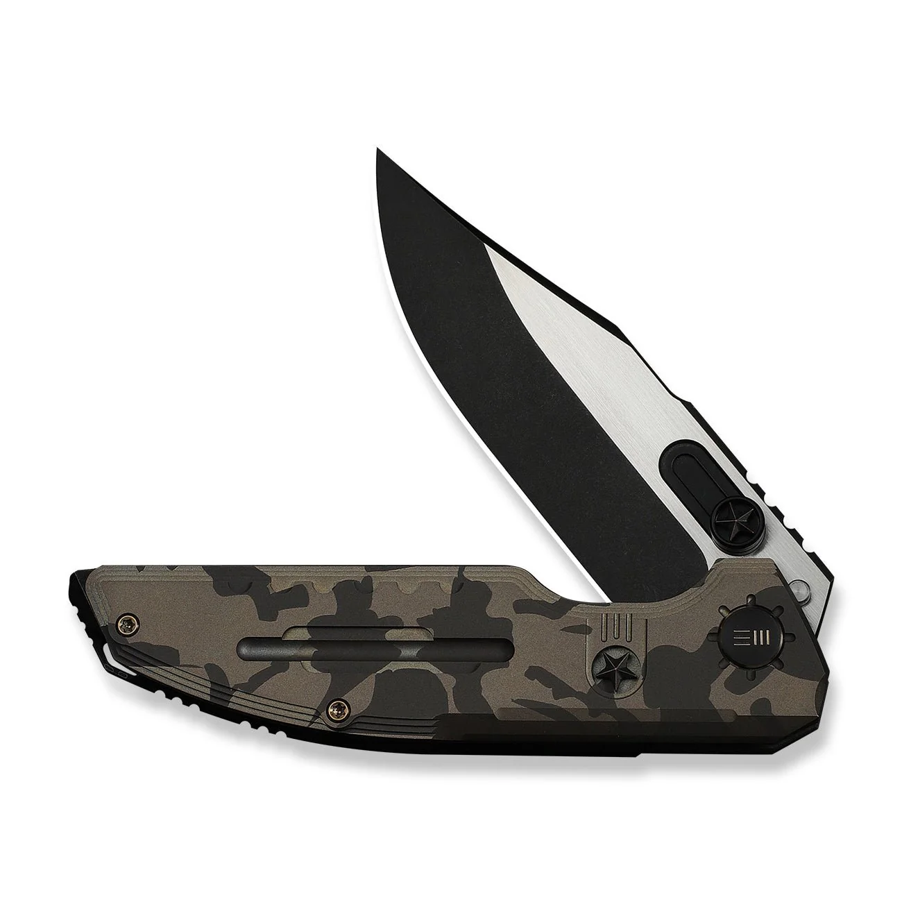 WEKNIFE Muster Flipper & Thumb Stud Knife Desert Terrain Titanium Handle (3.83" Black Stonewashed Bohler M390 Blade, Satin Flat) WE23058-3 - Image 5