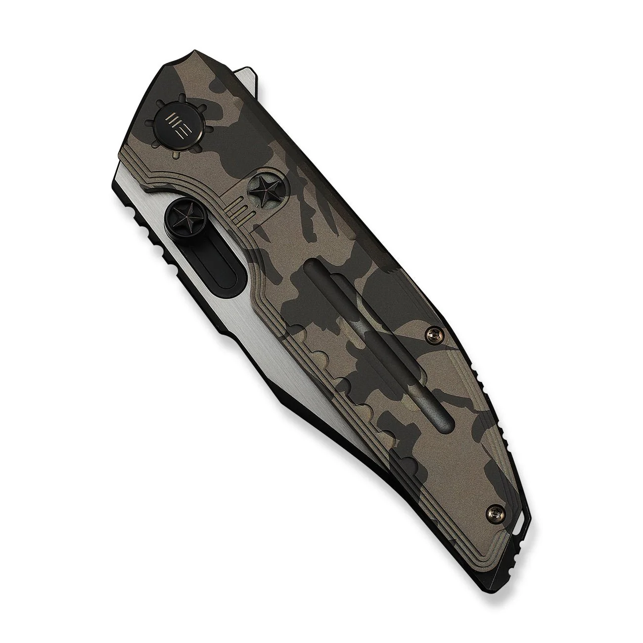 WEKNIFE Muster Flipper & Thumb Stud Knife Desert Terrain Titanium Handle (3.83" Black Stonewashed Bohler M390 Blade, Satin Flat) WE23058-3 - Image 6