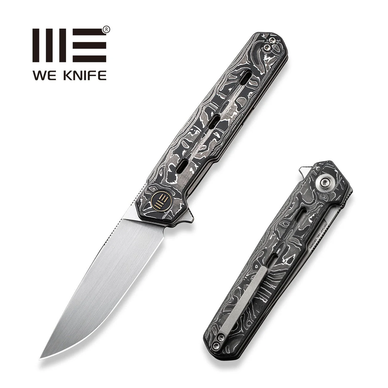 WEKNIFE Navo Flipper Knife Carbon Fiber Handle (3.25" CPM 20CV Blade) WE22026-6
