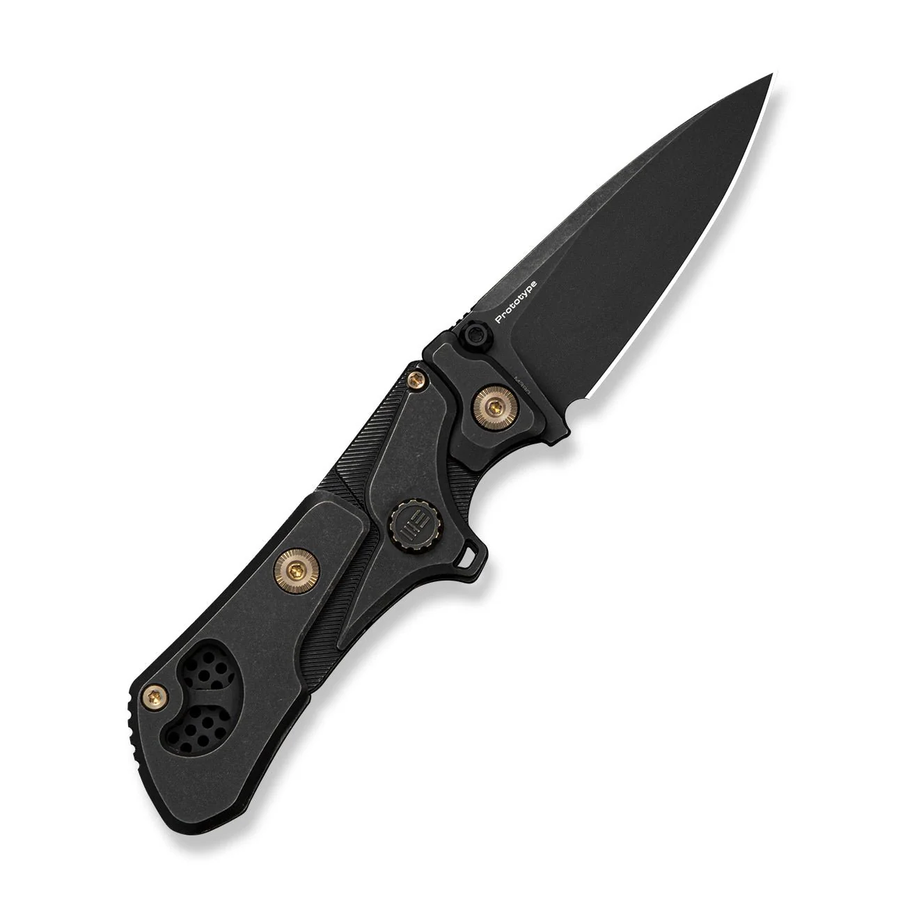 WEKNIFE NexoMorph Thumb Stud Adjustable Folding Knife Black Titanium Handle (2.95" Black Stonewashed Bohler M390 Blade) WE24037B Sample1 - Image 2