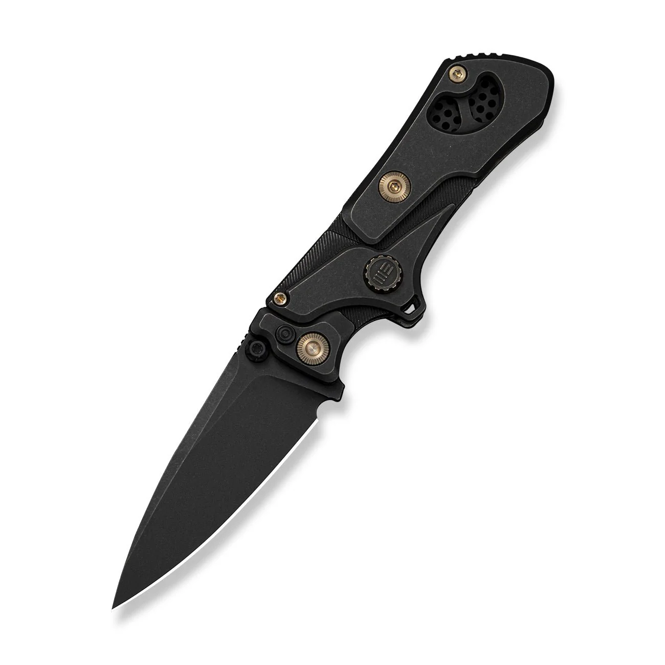 WEKNIFE NexoMorph Thumb Stud Adjustable Folding Knife Black Titanium Handle (2.95" Black Stonewashed Bohler M390 Blade) WE24037B Sample1 - Image 3