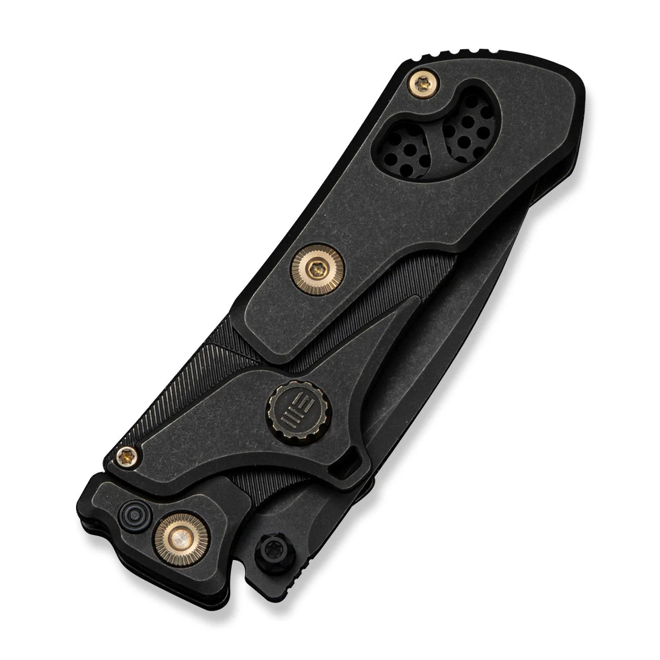 WEKNIFE NexoMorph Thumb Stud Adjustable Folding Knife Black Titanium Handle (2.95" Black Stonewashed Bohler M390 Blade) WE24037B Sample1 - Image 7